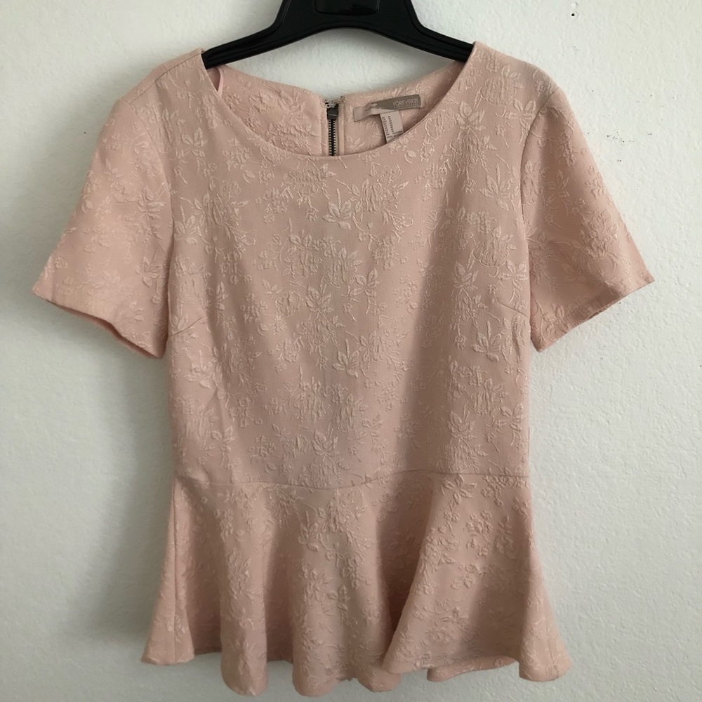 Blush Floral Peplum Top